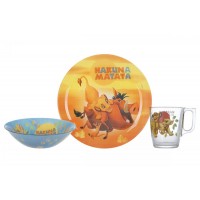 Столовый набор для детей из 3 предметов Luminarc Disney Lion King P9345