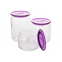 Набор из 3 банок для сыпучих продуктов Luminarc Plano Purple N3453 